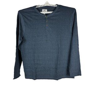 PX Eco-Friendly Henley Shirt Long Sleeve Size XXL Blue Cotton/Polyester Blend
